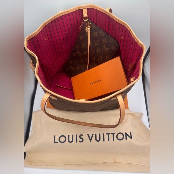 🚨Louis Vuitton Neverfull MM Tote – Monogram Canvas w/Pink Interior & Pochette 👜 - Picture 6 of 16
